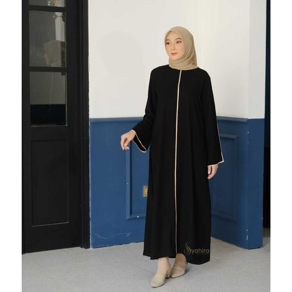 Abaya Gamis Kekinian Terbaru Abaya List hitam turkey modern remaja polos mewah elegan gamis dress ar