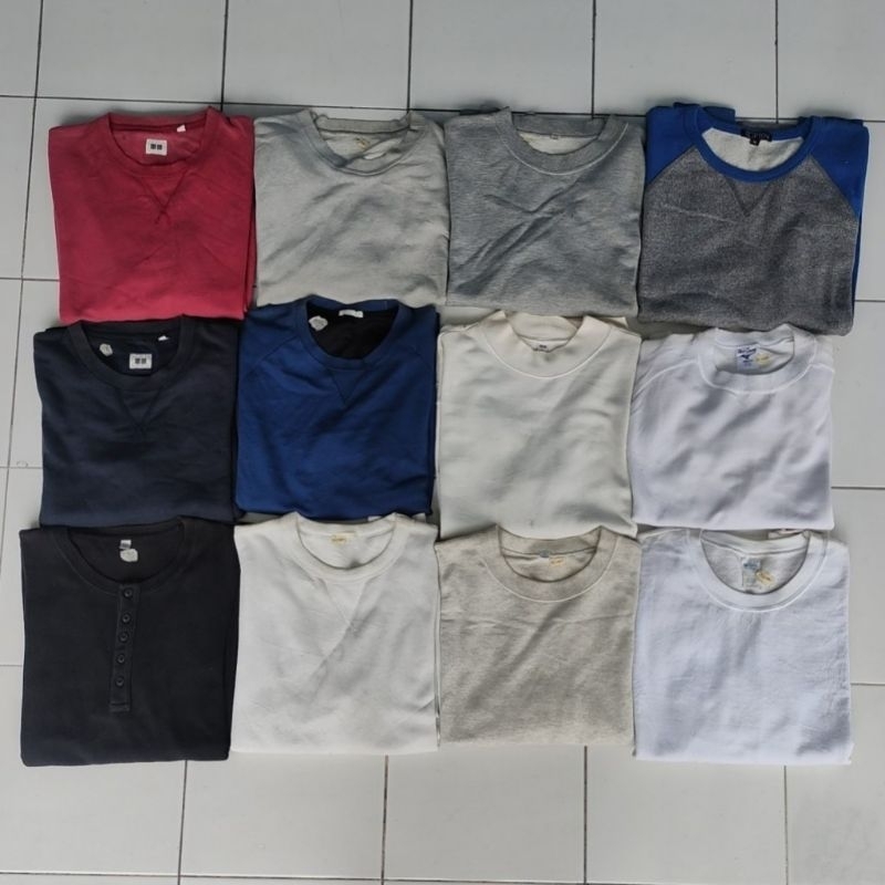 Paket Usaha Crewneck Uniqlo Basic Borongan CN Sweater Polos Brand