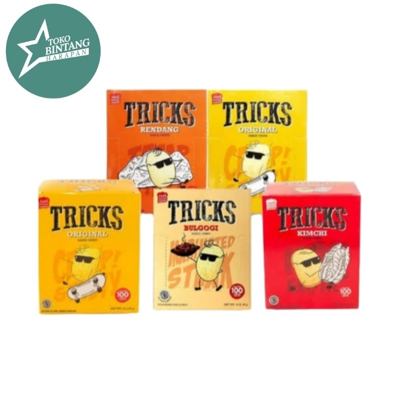 

Tricks baked crisps/asian bbq/bulgogi/kimchi/rendang/original