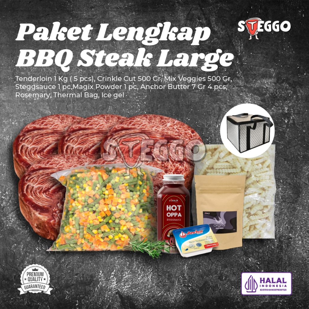 

Paket Hemat Lengkap BBQ RIBEYE BEEF STEAK, Bundling Daging Steak