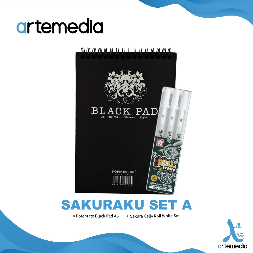 

Paket Sakuraku Set A - Gelly Roll White dan Black Paper