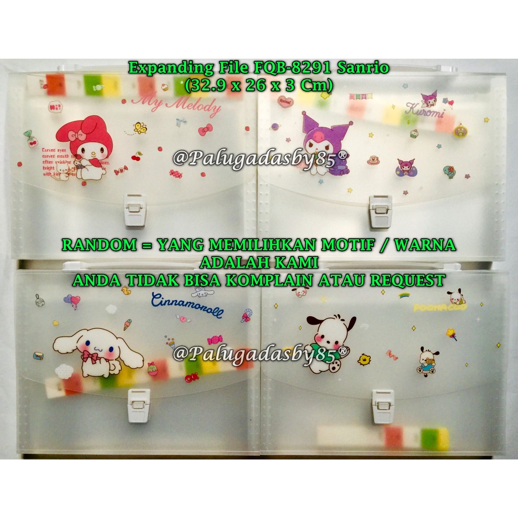 

(1 Biji) GROSIR Expanding File FQB-8291 Sanrio / Map Harmonika Sanrio / Map Sekat Sanrio / Expanding File Fancy / Expanding File GXIMP FQB 8291 FQB8291