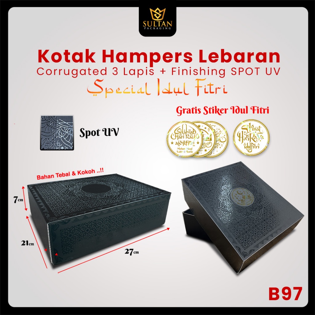

Kotak Hampers Lebaran - Box Kado Warna Hitam Mewah - Box Lebaran Aestetic - B97