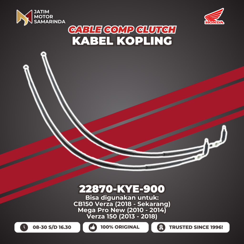Honda AHM Kabel Kopling Tali Kopling Cable Comp Clutch 22870-KYE-900 CB150 Verza (2018 - Sekarang) M