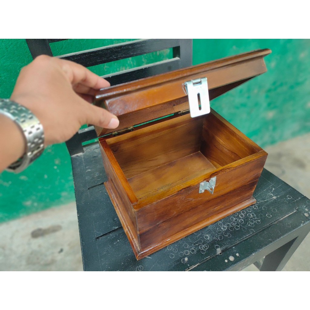 Kotak Kayu Penyimpanan - Peti Kayu - Saving Box - Celengan Kayu