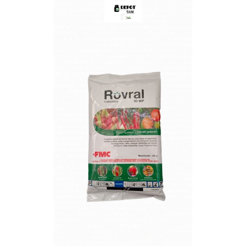ROVRAL 50 WP Fungisida pada tanaman bawang merah, cabai, mangga, tembakau dan tomat berat bersih 100