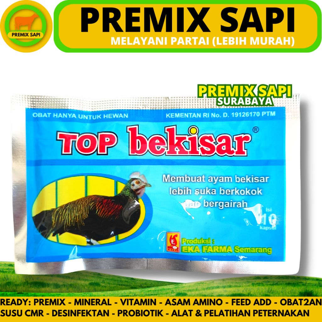 TOP BEKISAR 10 KAPSUL EKA FARMA - Vitamin Ayam Bekisar Ayam Pelung Ayam Ketawa Ayam Hutan
