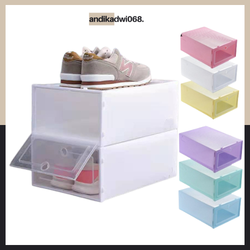 [DISKON] ORGANIZER KOTAK SEPATU LIPAT BESAR / Kotak Sepatu Lipat Transparan Shoes Storage Box Organi