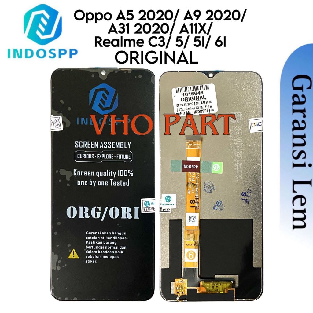 ORIGINAL INDOSPP - LCD Touchscreen Fullset Oppo A5 2020 / CPH1931/ A9 2020 / A11X / CPH1937 / A31 2020 / CPH2015 / Realme 5