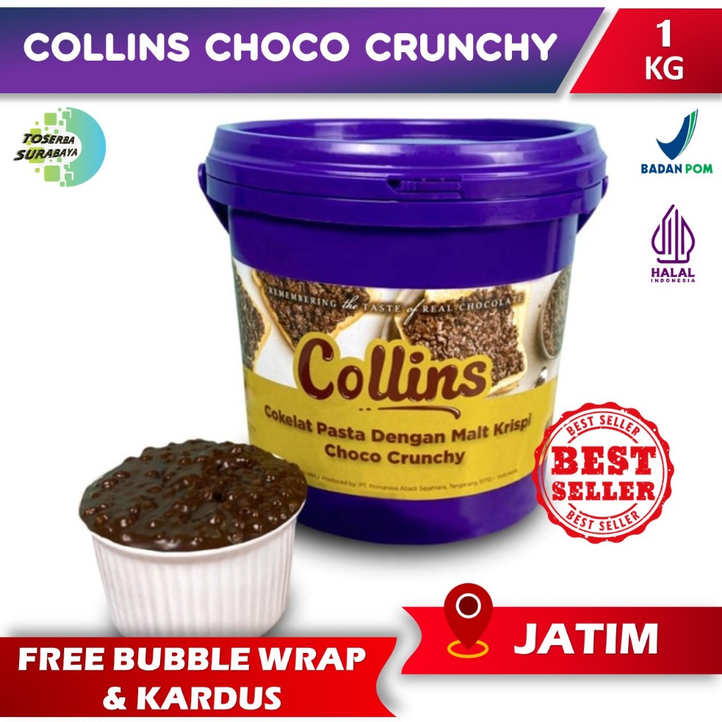 

COLLINS CHOCO CRUNCHY 1KG - Selai Coklat Malt VIRAL - BEST SELLER