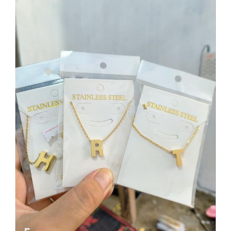 Kalung Titanium Huruf Kecil awet
