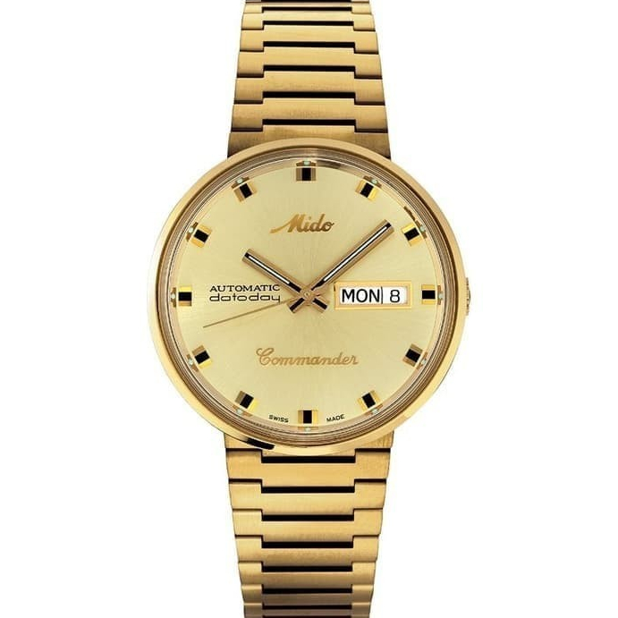 MIDO COMMANDER M8429.3.22.23 DATODAY AUTOMATIC GOLD DIAL MEN'S WATCH Original