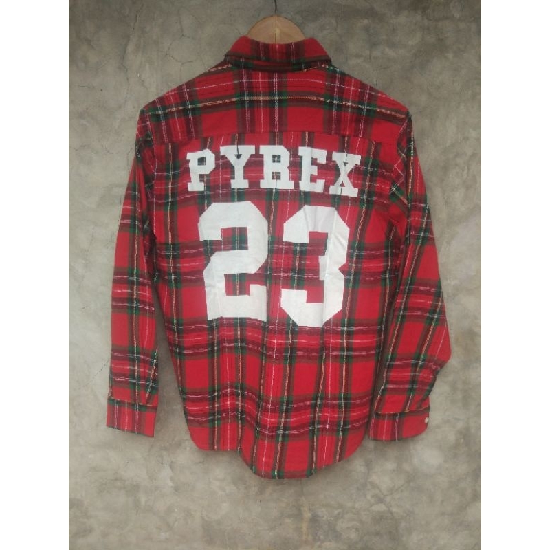 kemeja flannel plaid pyrex 23 fashion size M unisex konds 9/10