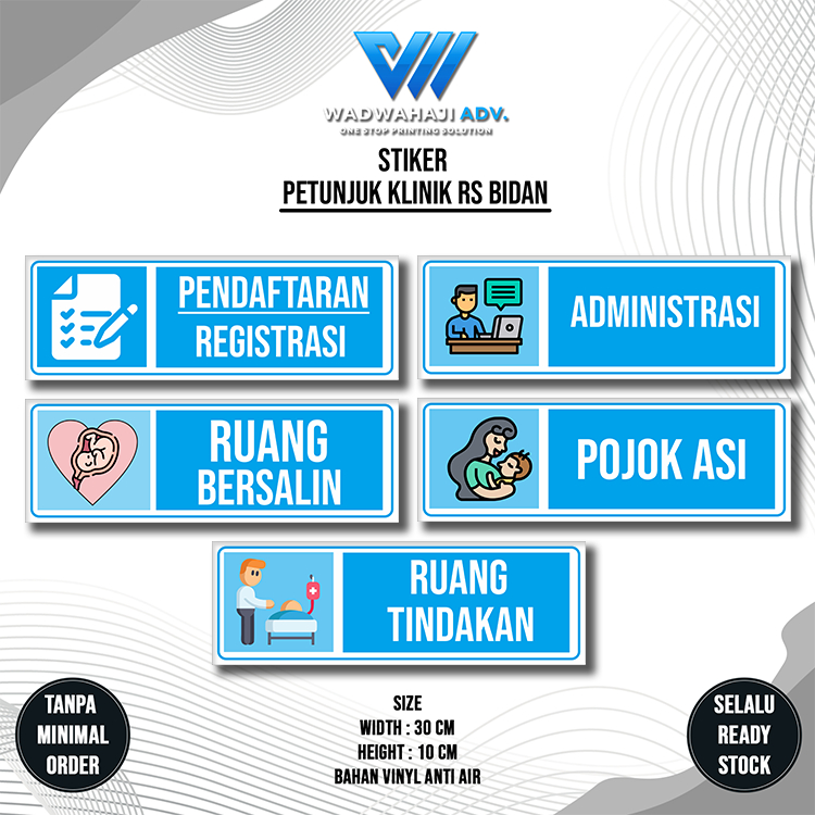 

Stiker Klinik Kesehantan | Stiker Bidan Bersalin | Stiker Rumah Sakit | Stiker Ruang Bersalin, Ruang Tunggu, Pendafatran, Pojok Asi Ruang Tindakan Poli Umum