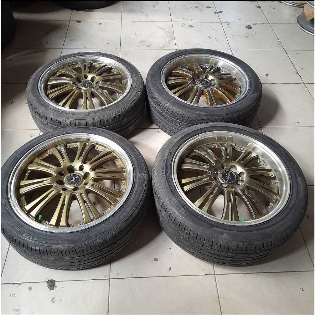 VELG MOBIL BEKAS FABULUS RING 17 LEBAR 7 PCD 4X100-4X4114 ET 40+BAN HK 205 45 DAN 205 40 R17 VELG UN