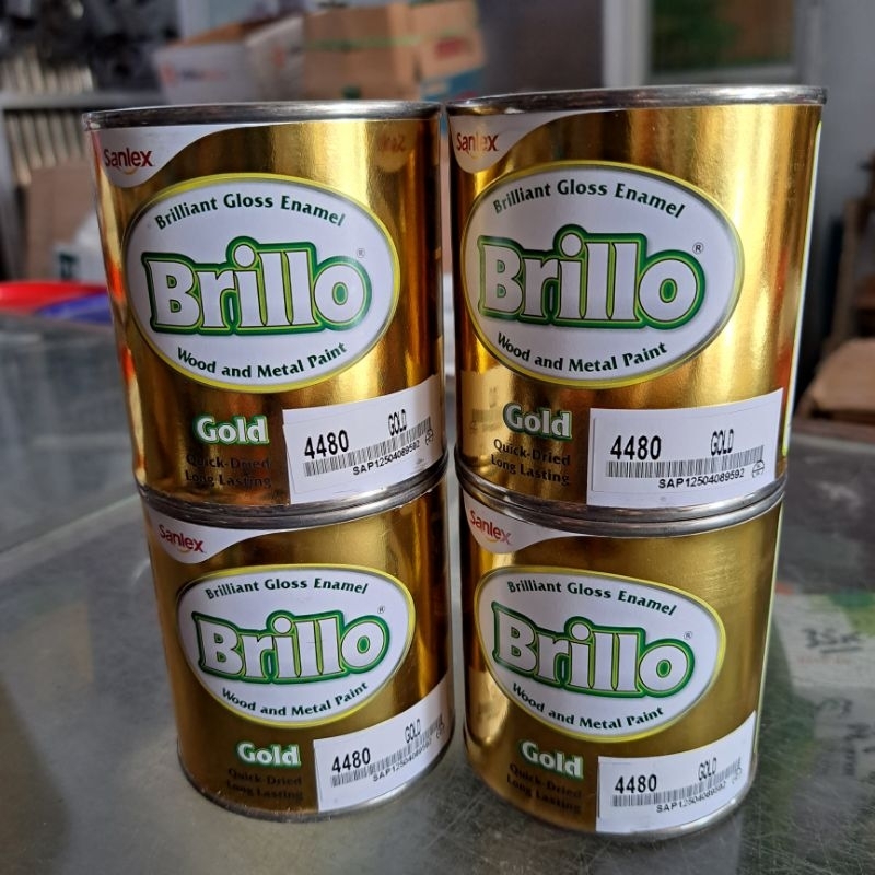 CAT EMAS KAYU DAN BESI BRILLO / CAT GOLD / CAT EMAS WARNA EMAS 200cc / 1 KG
