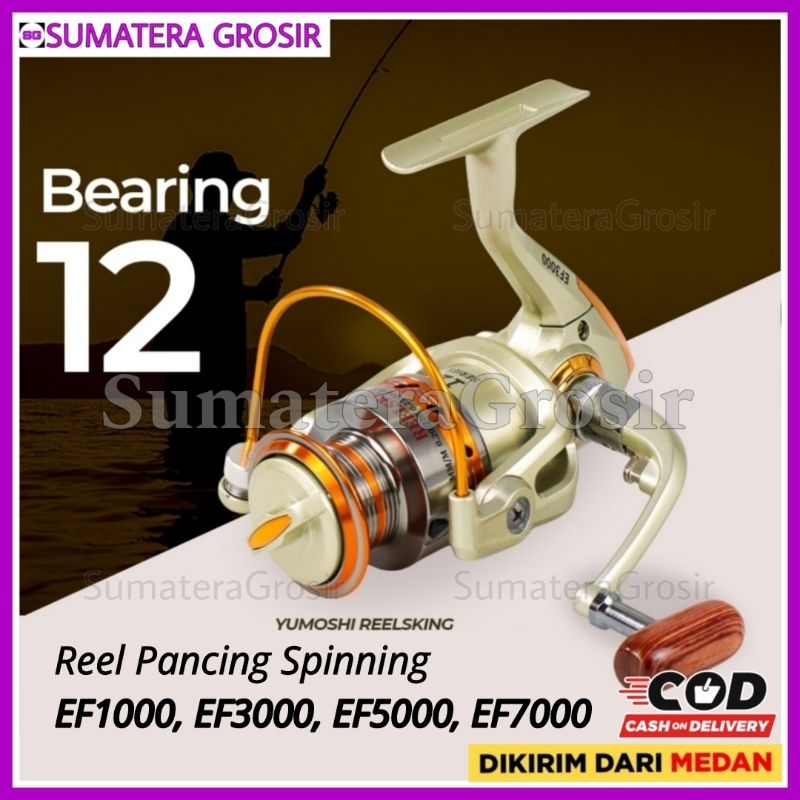 YUMOSHI REELSKING REEL PANCING SPINNING 12 BALL BEARING EF1000 - EF3000 - EF5000 - EF7000 / ALAT AKS