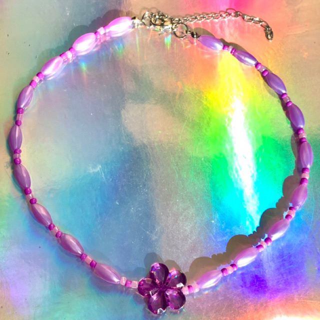 Barbie Beads Necklace - Magic of Pegasus - Kalung Barbie Ungu Bunga