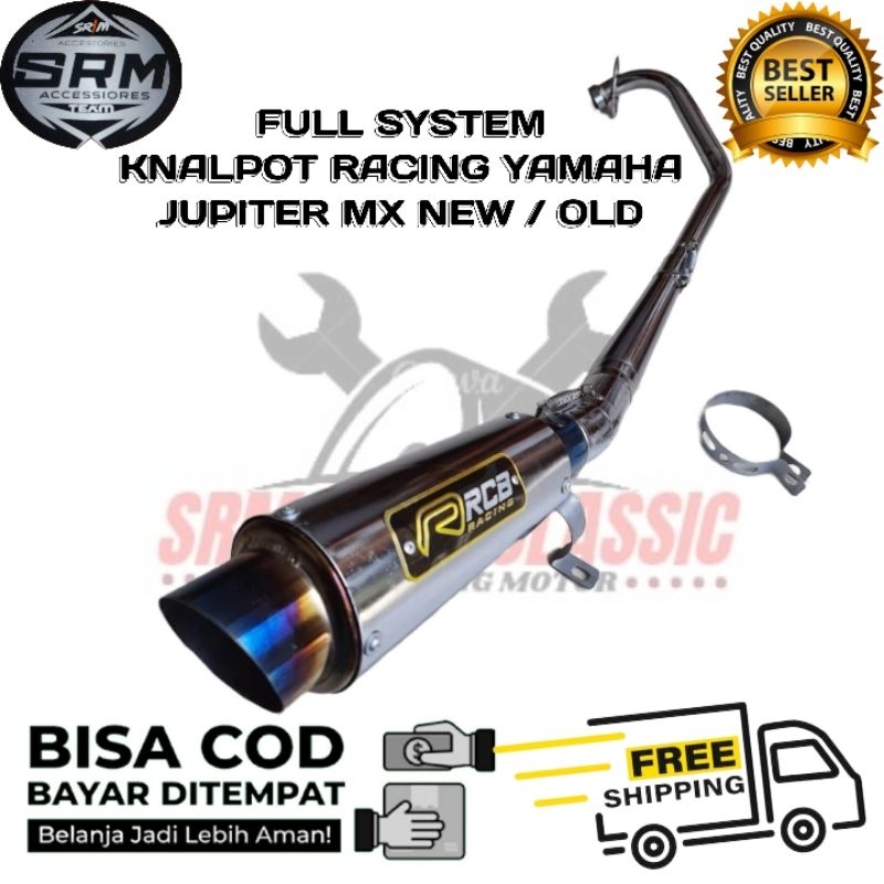 Knalpot Racing RCB Crom Blue Jupiter mx new jupiter mx135 jupiter mx old