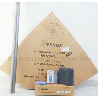 paket parabola Venus 7 FT Al 7210 ( LNB+pipa+topi LNB+ remote) bonus