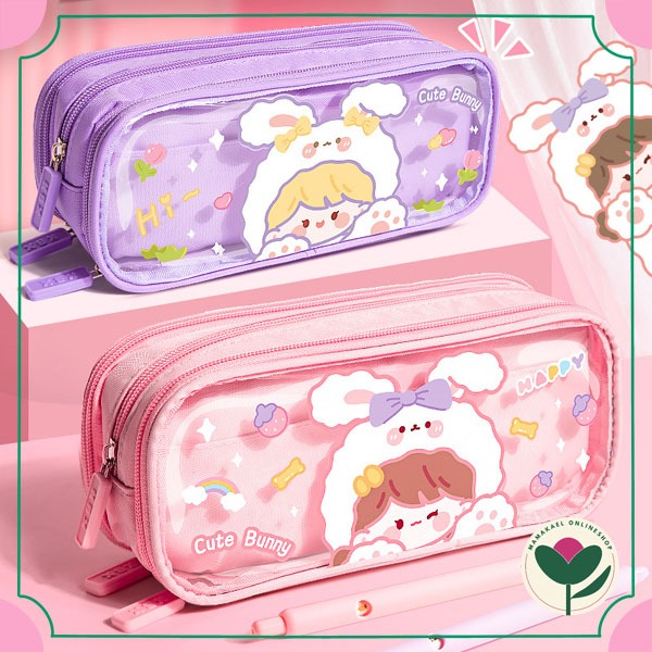 

Kotak pensil tempat pensil jumbo ukuran besar 3 resleting karakter lucu cute MK1470