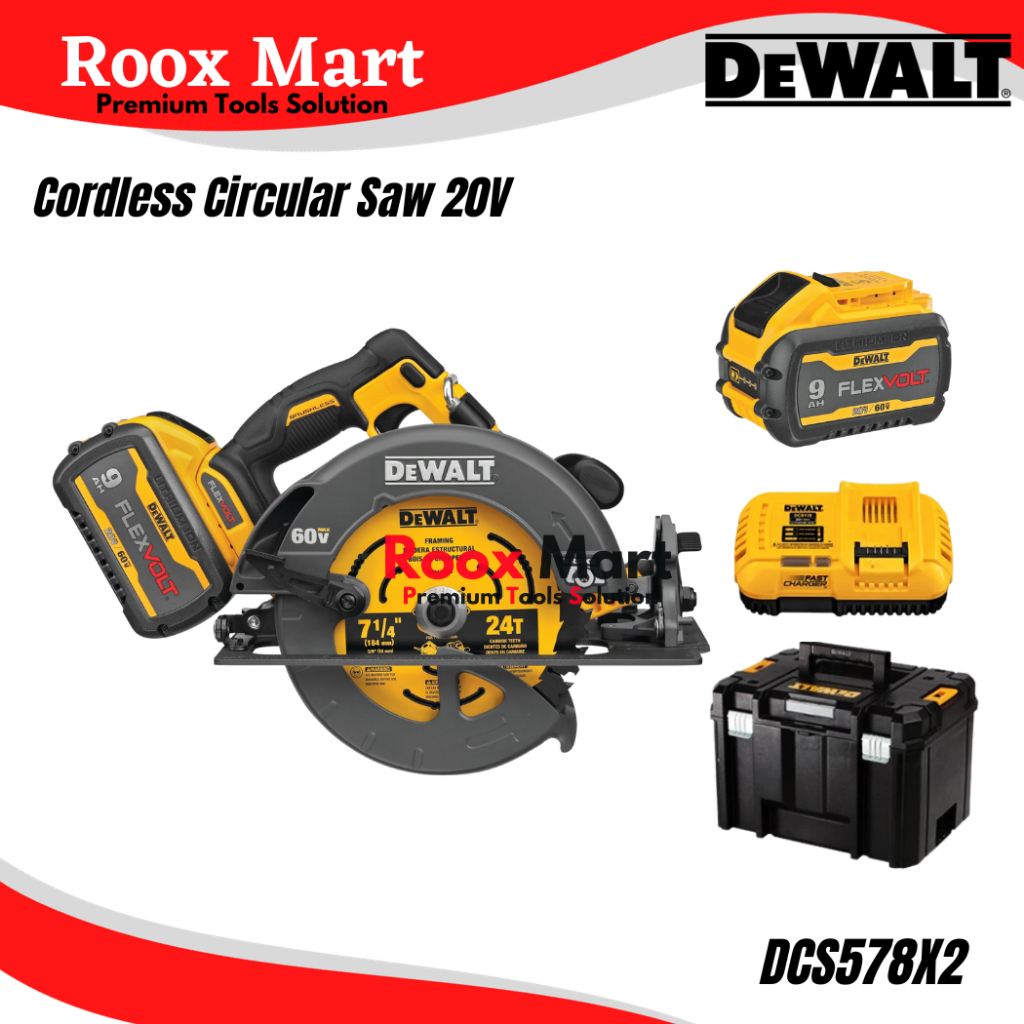 Circular Saw Cordless Dewalt Flexvolt DCS578 DCS578X2 DCS 578