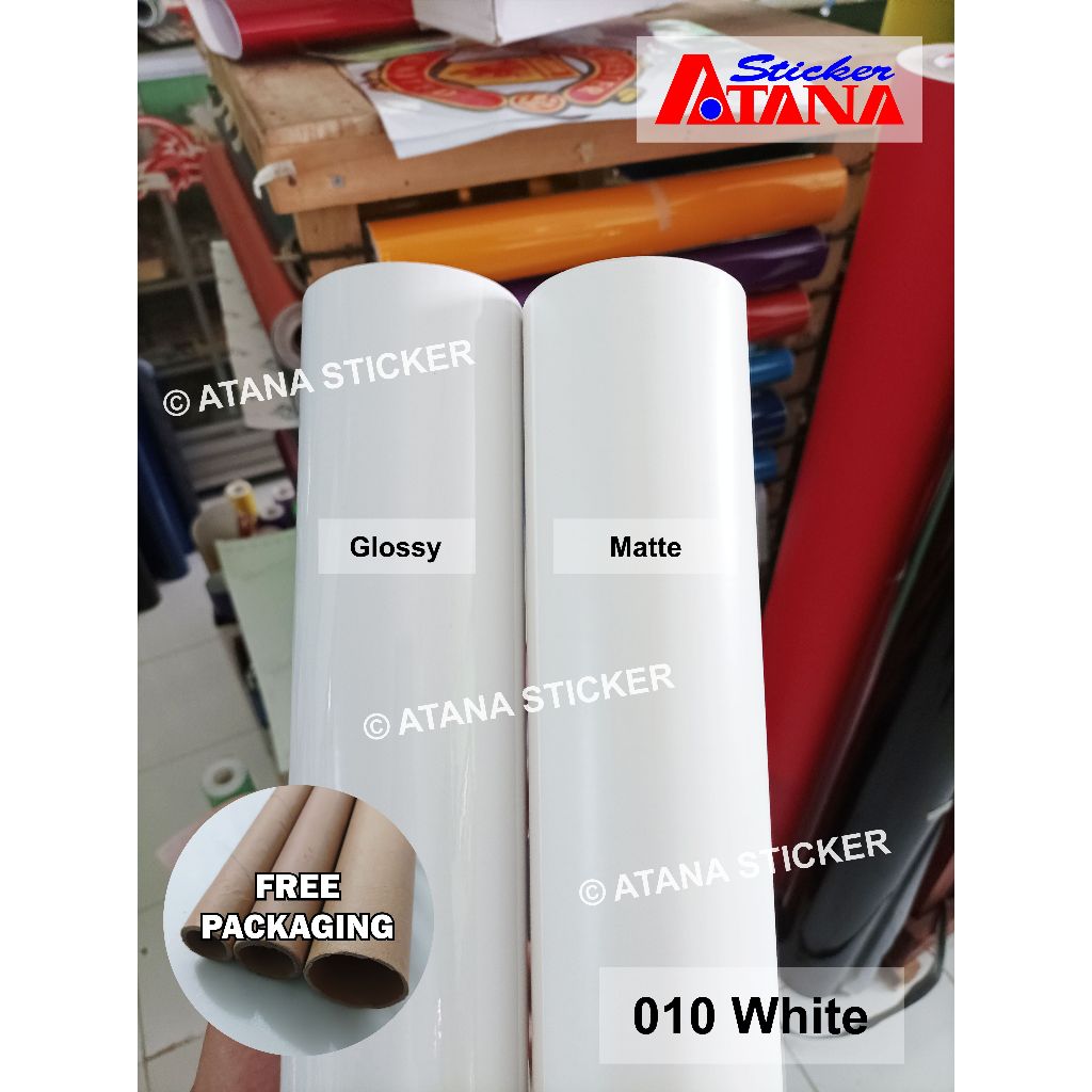 Skotlet Putih Glossy Doff White 010 Susu Tulang Gloss Kilap Dop Metalik Cutting Stiker Anti Gores Pa