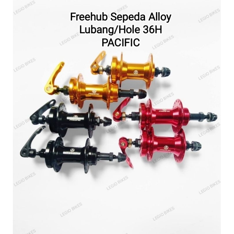 Hub Freehub Sepeda Drat/Ulir Alloy Lubang/Hole 36H Depan Belakang PACIFIC