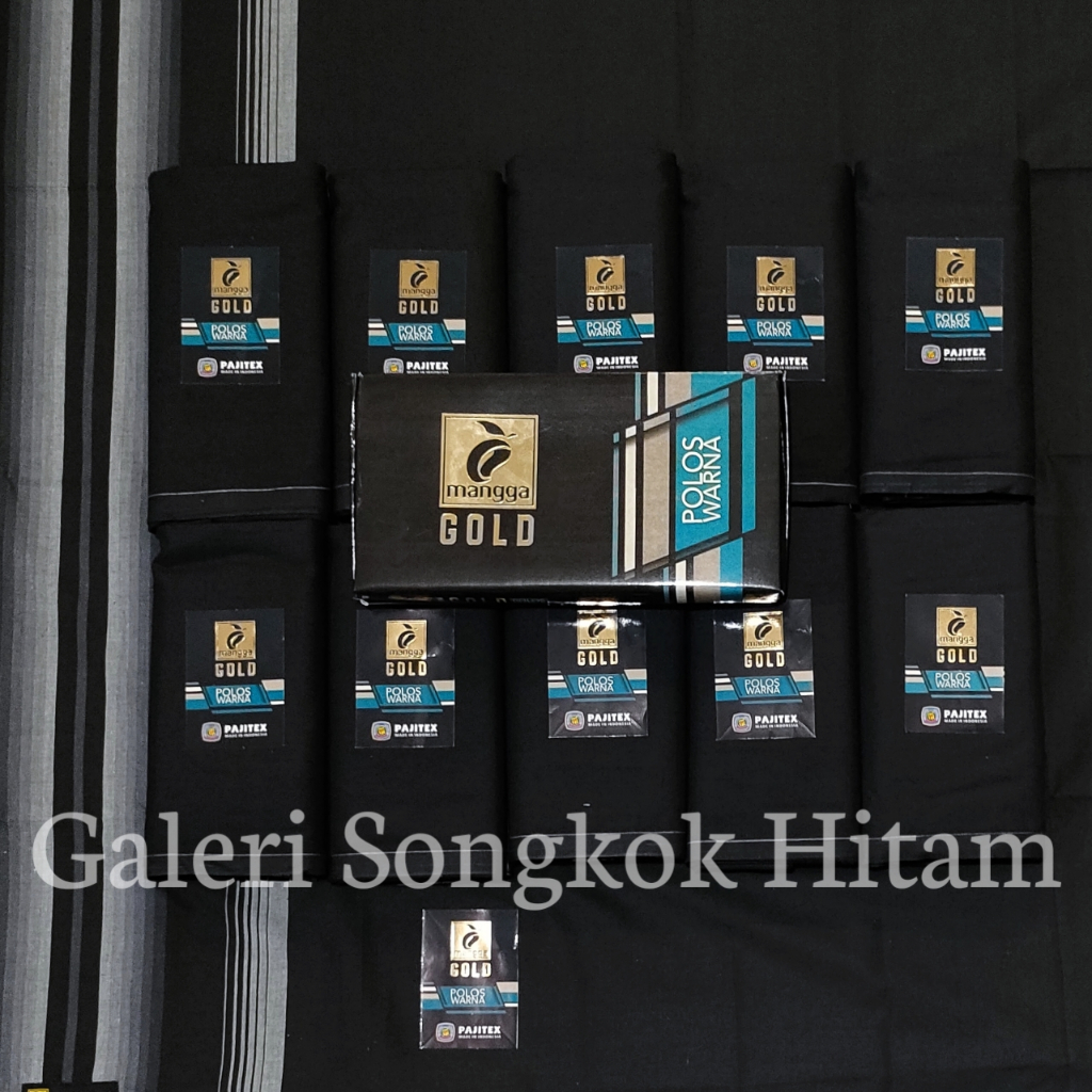 Sarung Hitam Mangga Gold Polos Hitam Dewasa Sarung Pria Hitam Polos