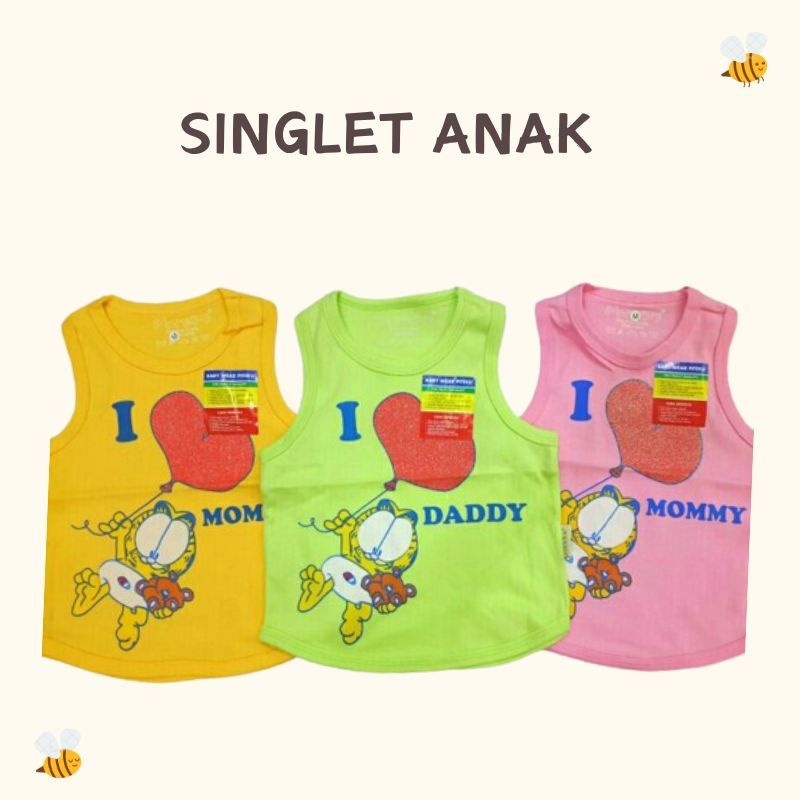 Atasan Kaos Singlet Bayi (3pcs) / Singlet Polos Bayi Perempuan / Kaos Kutang Bayi