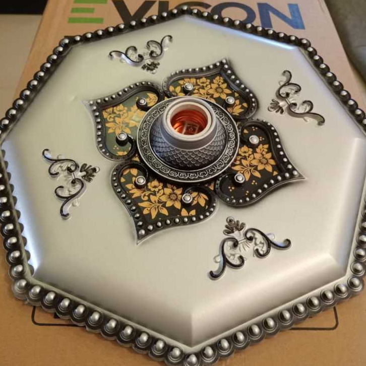 (COD) PROMO ORNAMEN LAMPU PLAFON ARTISTIK PVC 30CM*30CM Ornamen Lampu Plafon Gypsum Panel MinimaliS