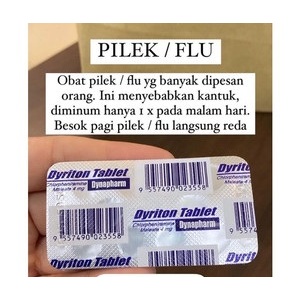 Dyriton Tablet 4 Mg/ Obat Flu Pilek Original Malaysia