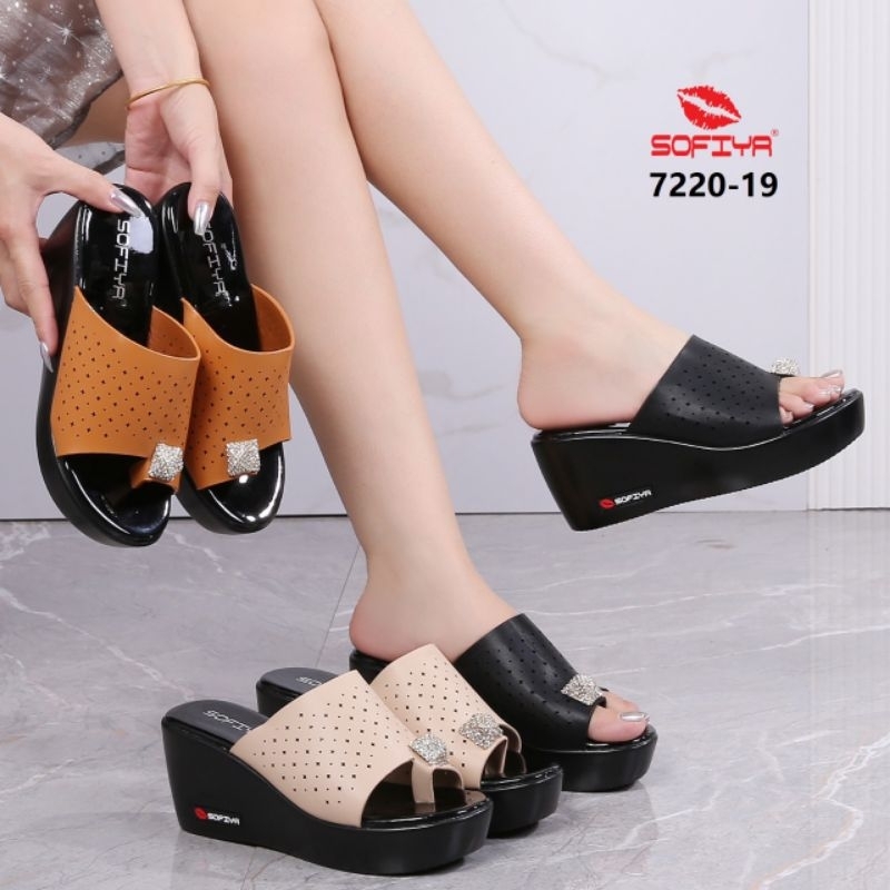 SANDAL JEPIT WEDGES WANITA SOFIYA IMPORT TERBARU 7220-19