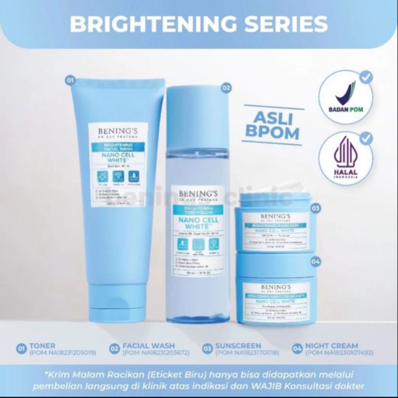 Paket Brightening Skincare Klinik Bening's Paket Pencerah Bening
