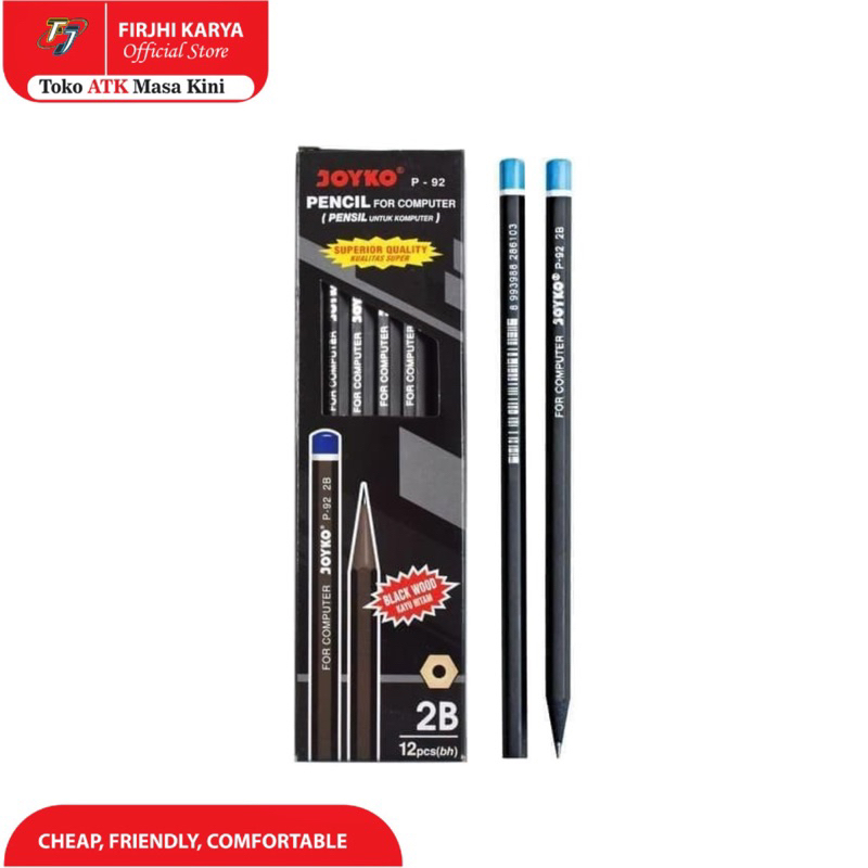 

Pensil Joyko P-92 (2B) Black Wood (Satuan)