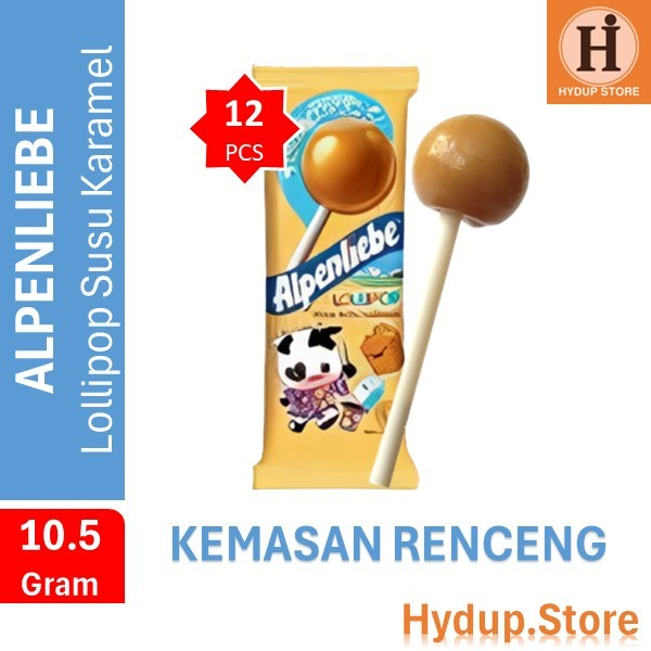 

Alpenliebe | alpenlibe permen lolipop Susu Karamel Renceng isi 12 Kemasan 10,5 Gram