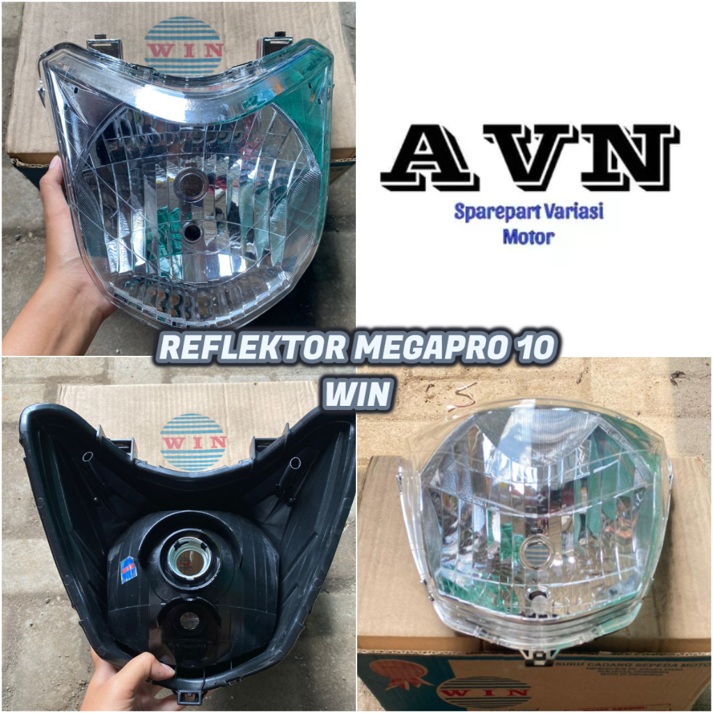 REFLEKTOR HEADLAMP MEGAPRO 2010 NEW MERK WIN || LAMPU DEPAN /HEADLAMP MEGAPRO 2010 MERK WIN