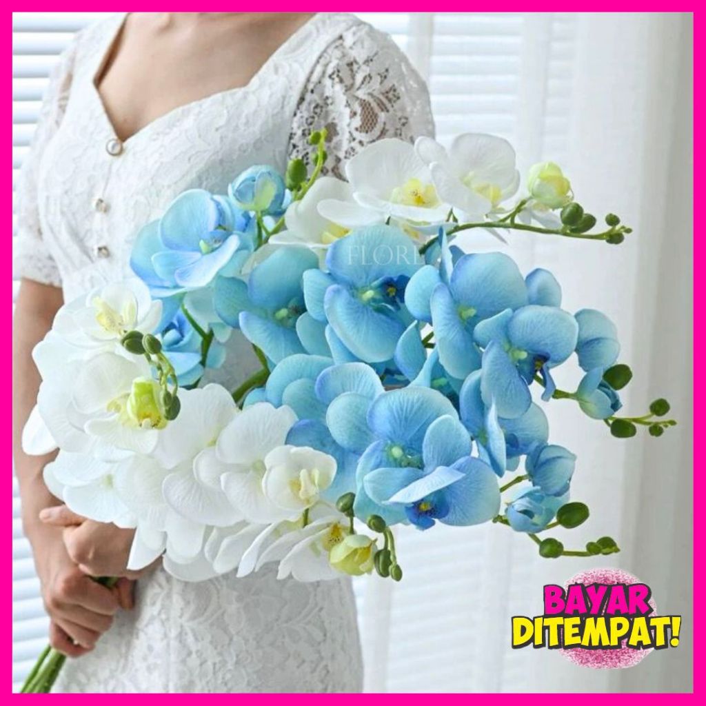 Bunga Anggrek Latex Besar 1 Tangkai / Anggrek Premium Latex Premium / Bunga Dekorasi