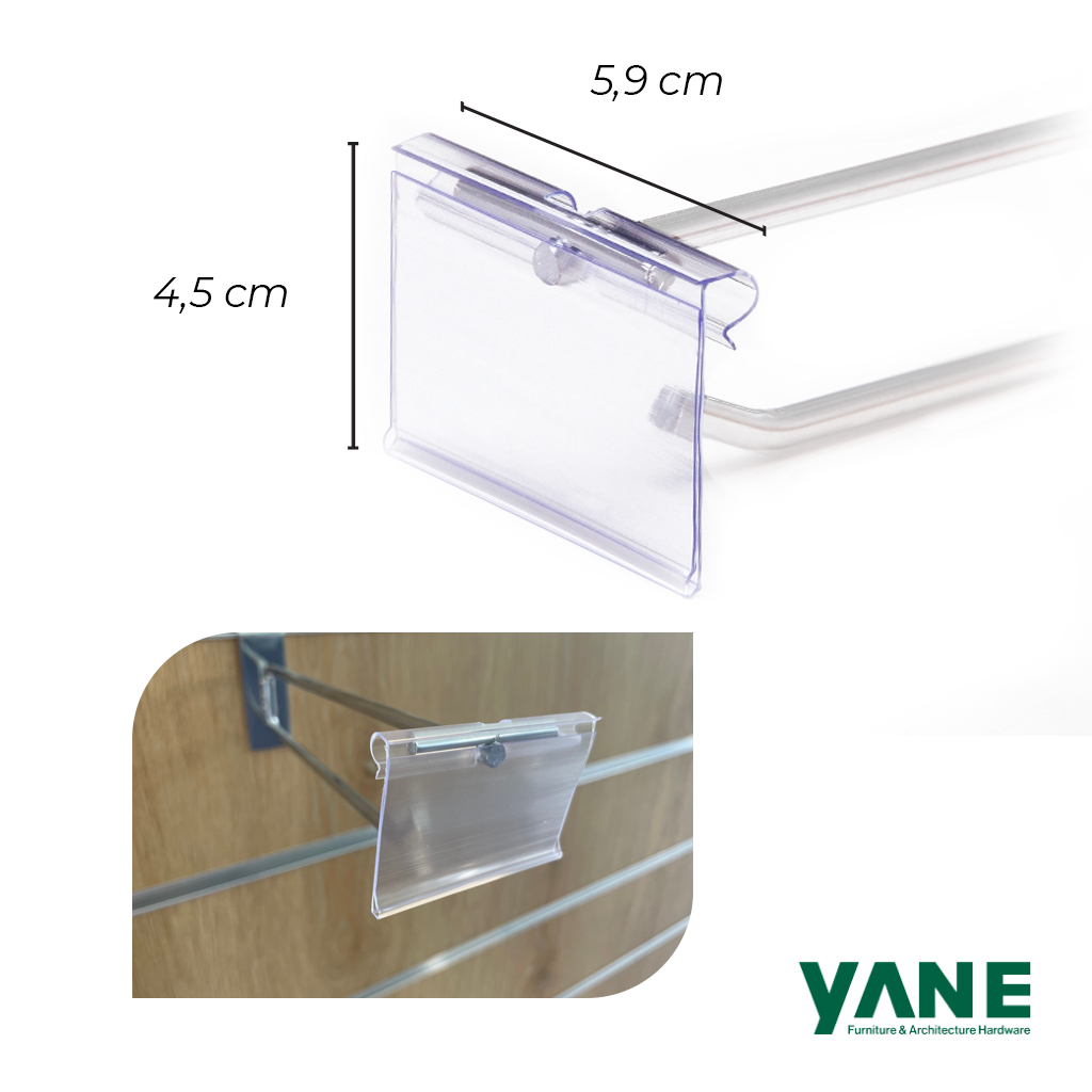 

Label Harga / POP Plug Label Holder RA304 Clip 60 x 40 Yane Black Plastic (12Pcs)