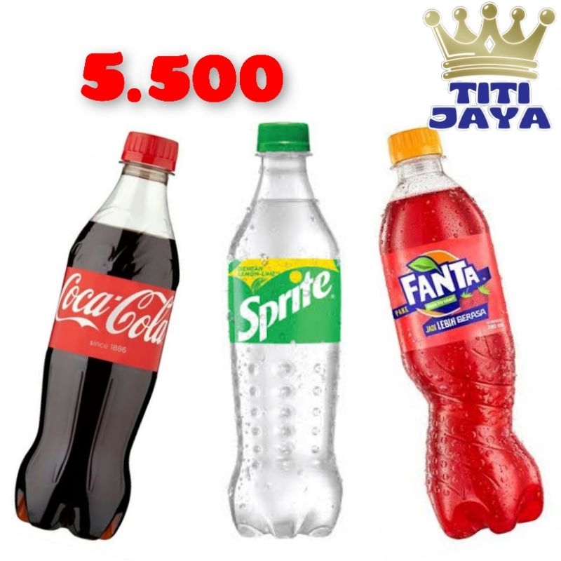 FANTA COCA COLA SPRITE 5500 MINUMAN BOTOL KECIL 390ML SOFT DRINK JAJAN SNACK ANAK