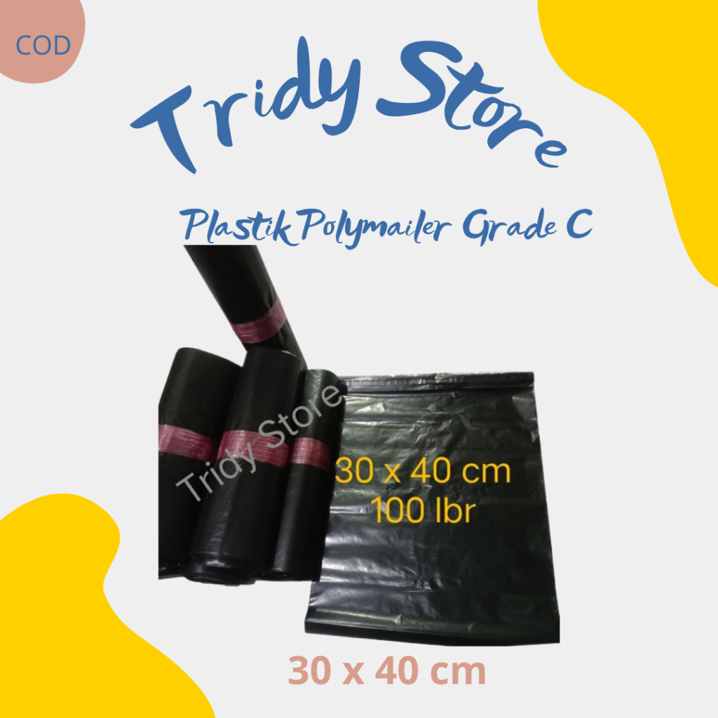 

Plastik Packing 30 x 40 cm online shop polymailer perekat tanpa lakban plastic hitam, polymail kuat