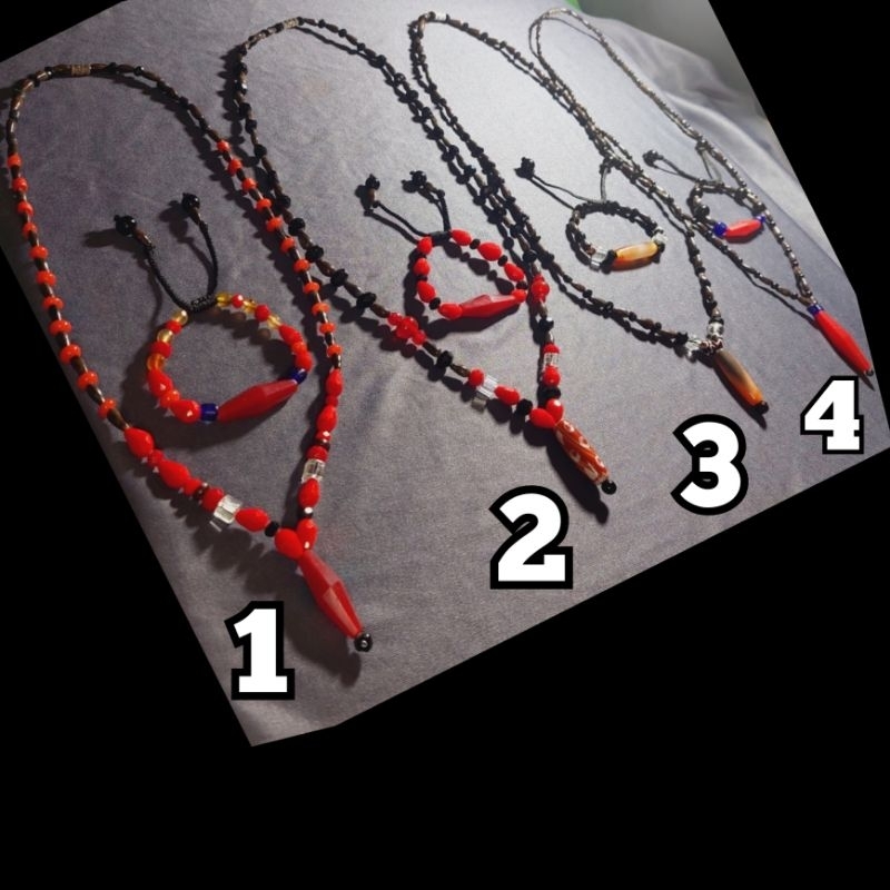 kalung gelang set lilis lamiang mix jelei pilus mix jelei batu khas dayak Kalimantan