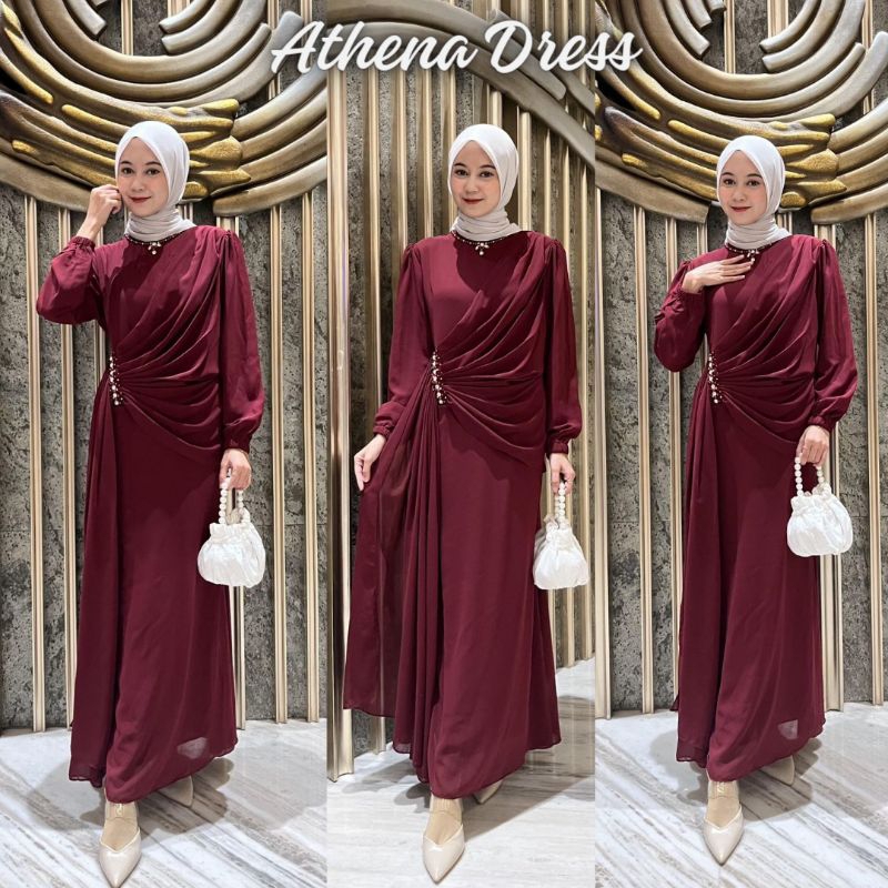 [ORI] ATHENA DRESS KURUNG MELAYU MALAYSIA CERUTI LD 106/GAMIS PAYET SELENDANG  FIT BODY MERMAID DUYU