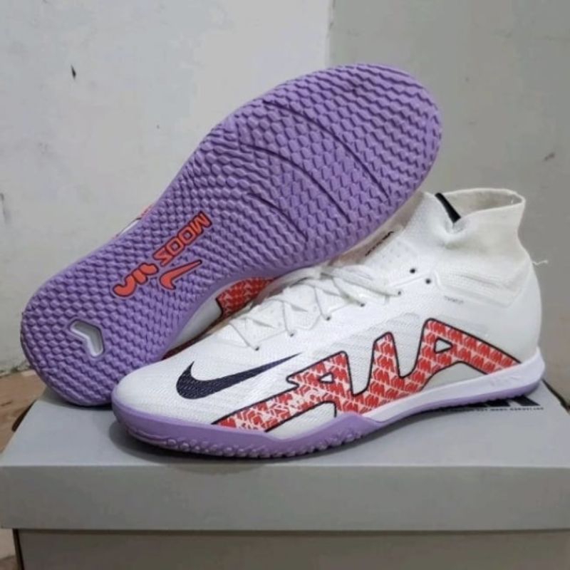 Sepatu Futsal Nike Superfly9 Elite Air Zoom Putih Merah White Red Ic Soccer Sepak Bola Sepakbola Ola
