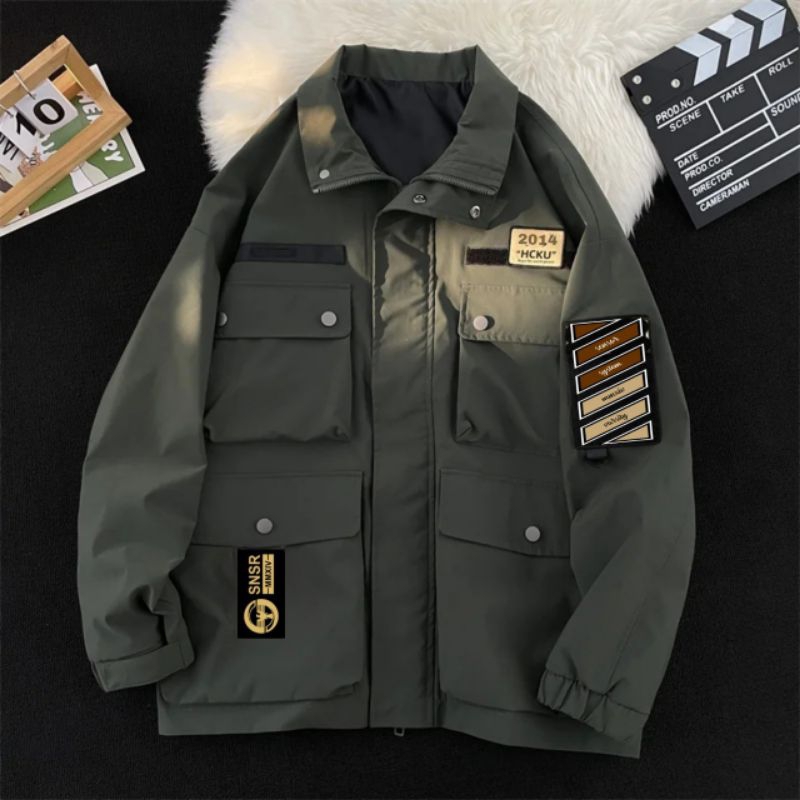 JAKET PARKA PRIA ARMY HITAM CIVIL WAR MILITER SNSR