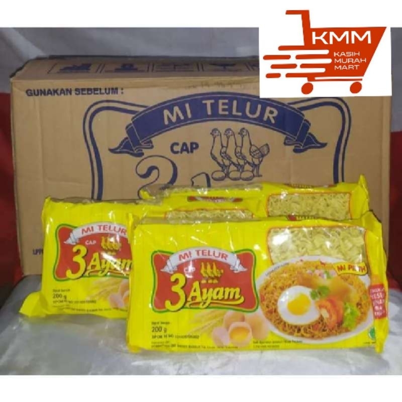 

MIE TELUR CAP 3 AYAM 1 DUS ISI 20 BKS