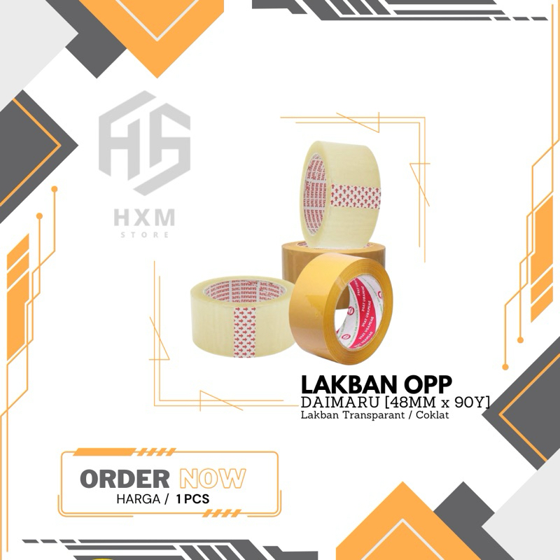 

Lakban Daimaru Opp Transparan / Coklat Tape 48 mm x 90 yard [1 pcs]