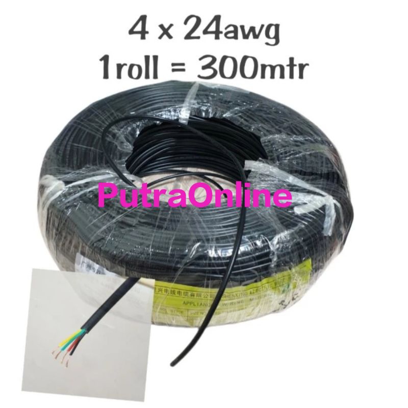 Kabel Awg24 isi 4 Kabel 24 Awg 4jalur Panjang 300meter Kabel isi4 Awg 24