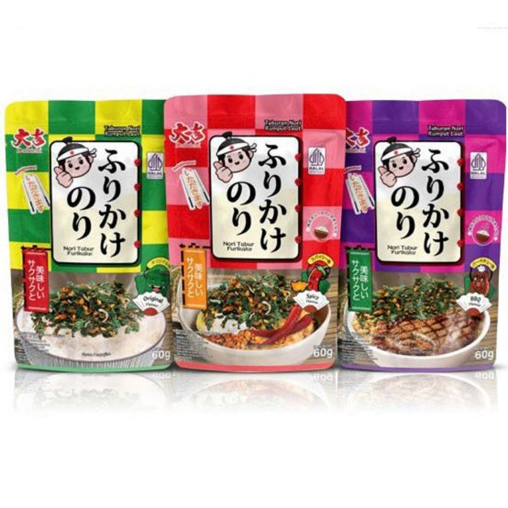 

Furikake Nori Tabur | Abon Nori | Rumput Laut Panggang 60 gram