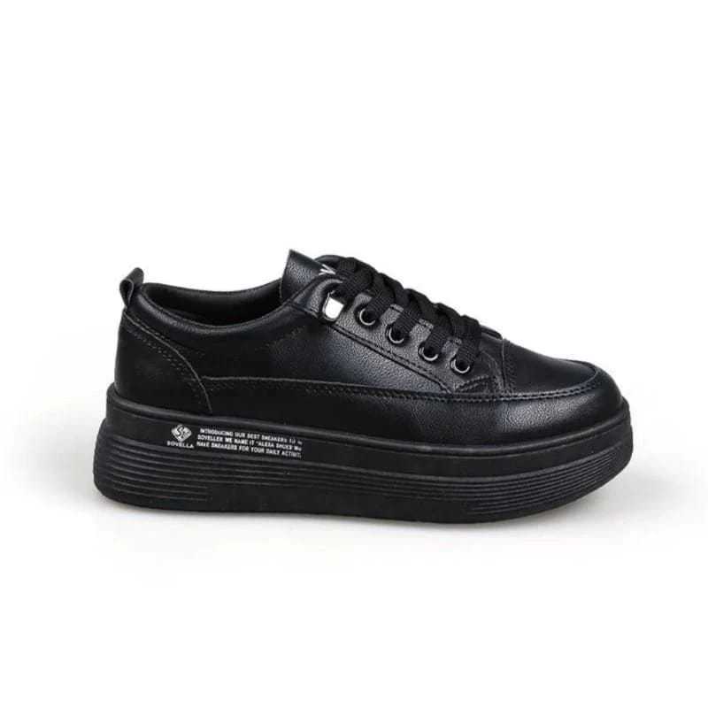 Sepatu Sneaker Olahraga Sport Kets Putih Hitam Wanita ML09